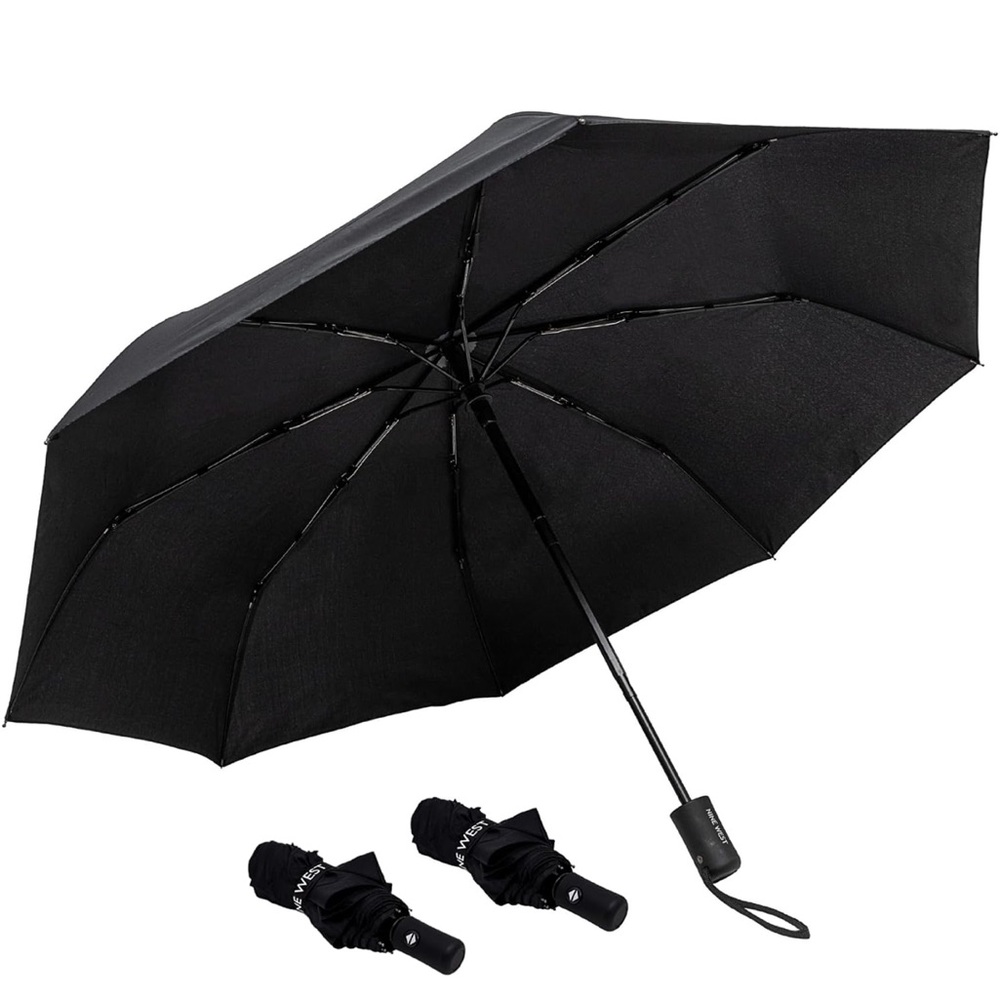 NWT Nine West Black Compact Umbrella